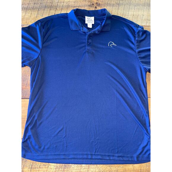 Mens Ducks Unlimited Navy Blue Short‎ Sleeve Duck Logo Polo Shirt Size XL - Picture 1 of 6